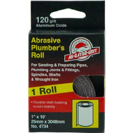Gator Finishing 4734 1 in. x 10 ft. 120 Grit Plumbers Sanding Roll AL573053